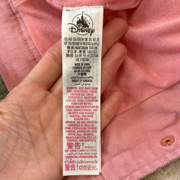 Disney Minnie Mouse Light Pink Denim Jacket with Bow Accents Size XS - Picture 9 of 12